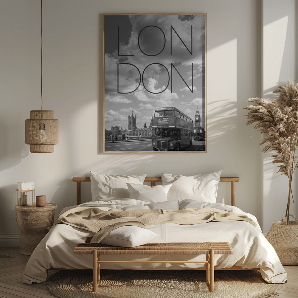 Busses in London | Text & Skyline Poster